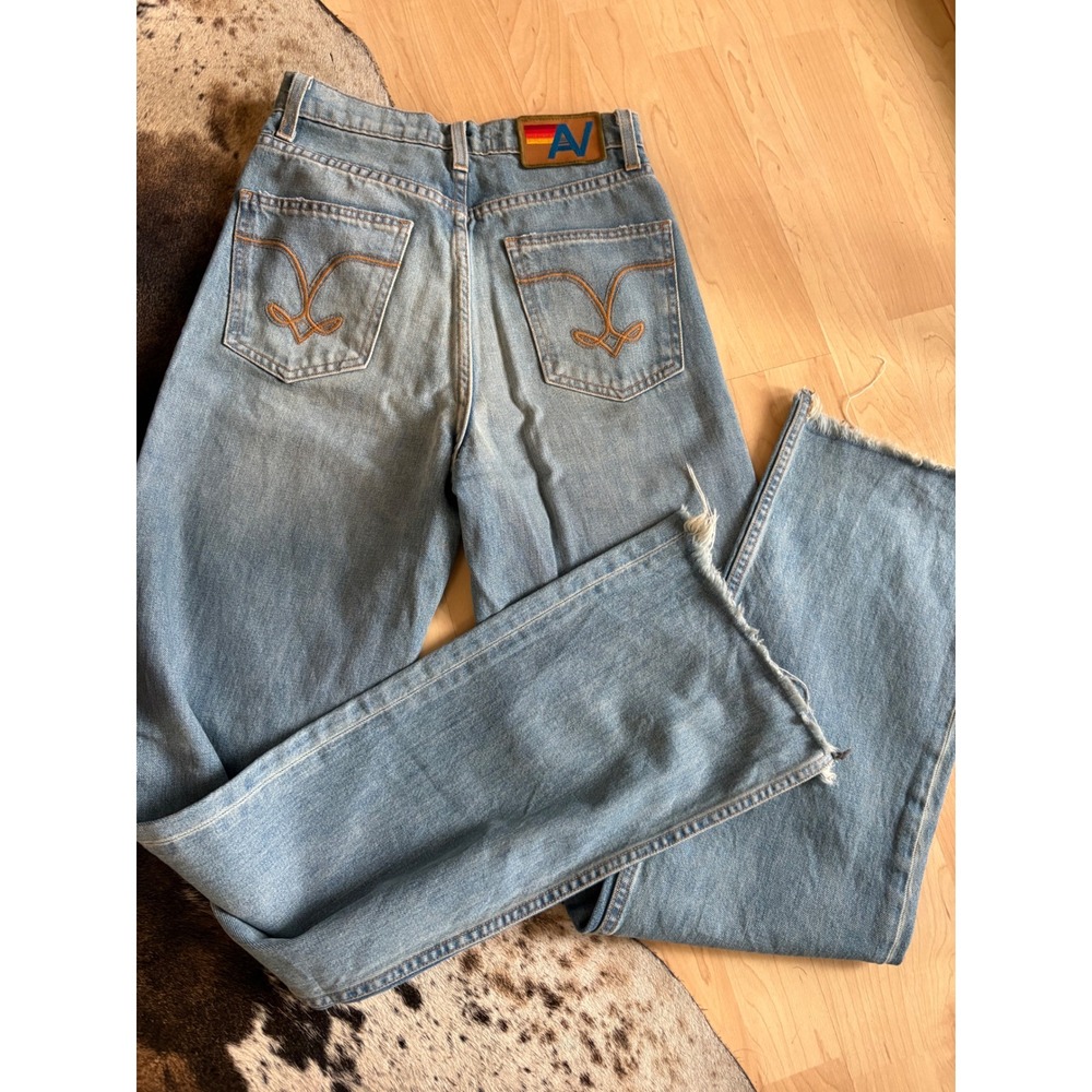 Aviator Nation Hi Rise Wide Leg Gypsy Jeans Vintage Size 24 - Picture 4 of 11